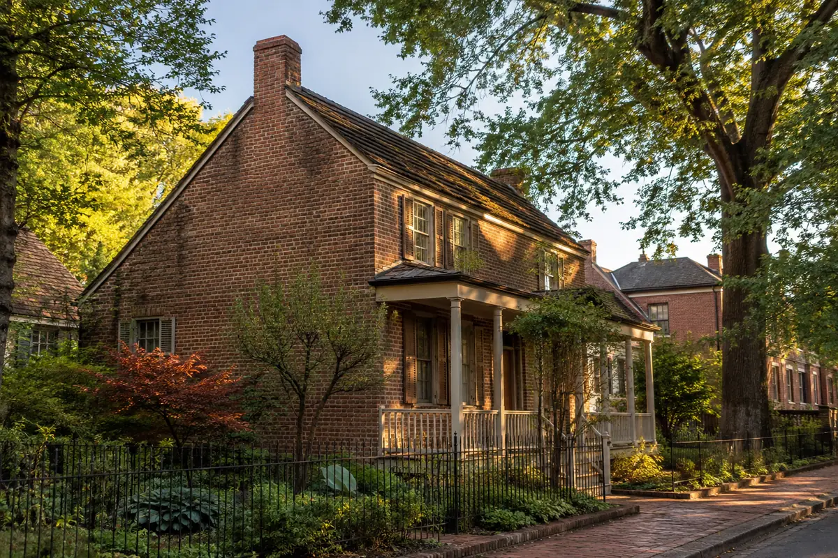 Photoreal historic brick home at Slave Haven Underground Railroad Museum