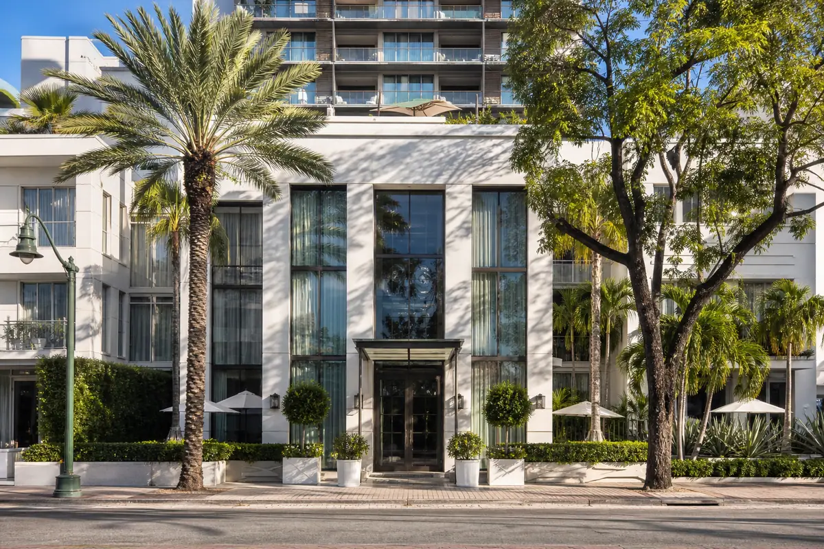 Photoreal exterior of Mr. C Miami in Coconut Grove with bayfront neighborhood feel