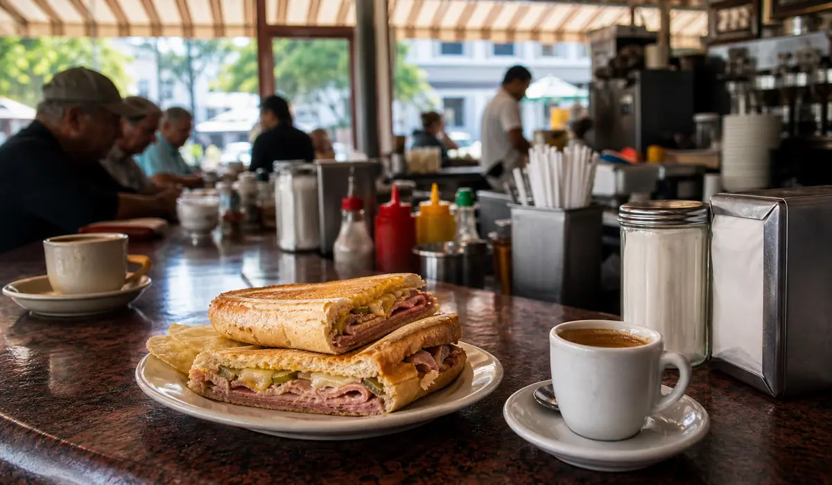 Photoreal dining or food scene representing Enriquetas Sandwich Shop in Miami
