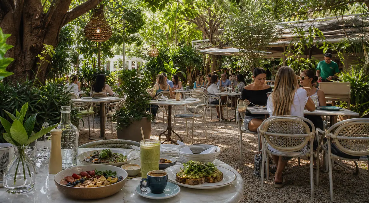 Photoreal dining or food scene representing Greenstreet Cafe in Miami