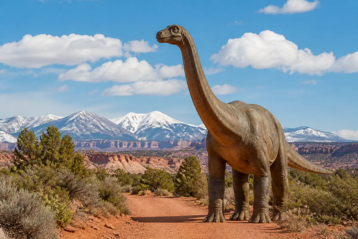 Photoreal travel-editorial view of Moab Giants in Moab, Utah