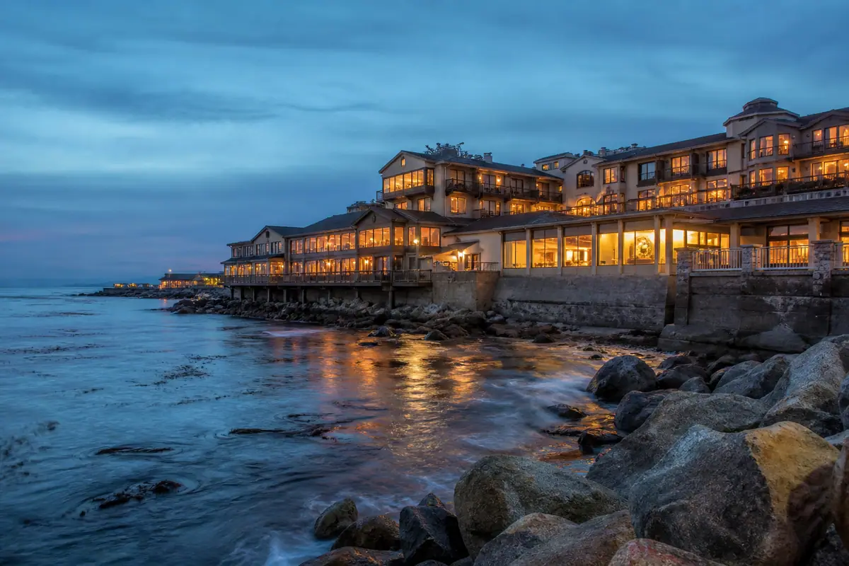 Photoreal exterior of Monterey Plaza Hotel & Spa in Monterey