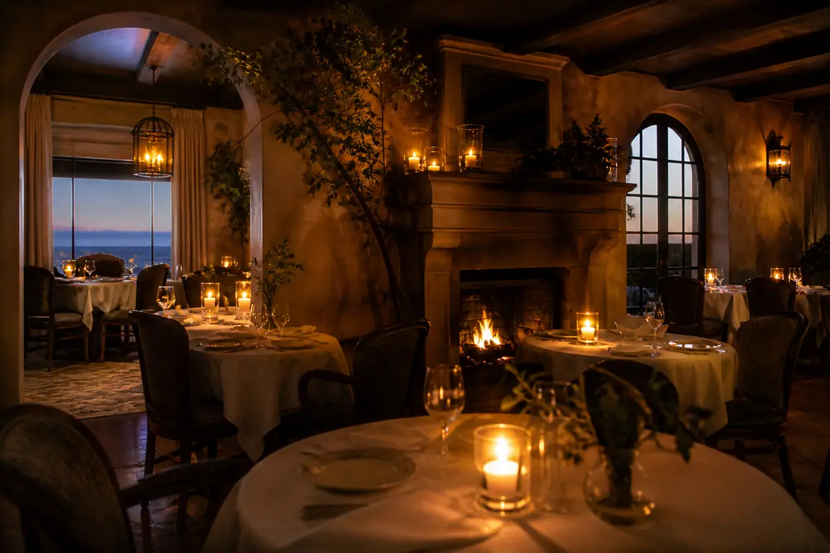 Photoreal dining scene representing Casanova in Monterey
