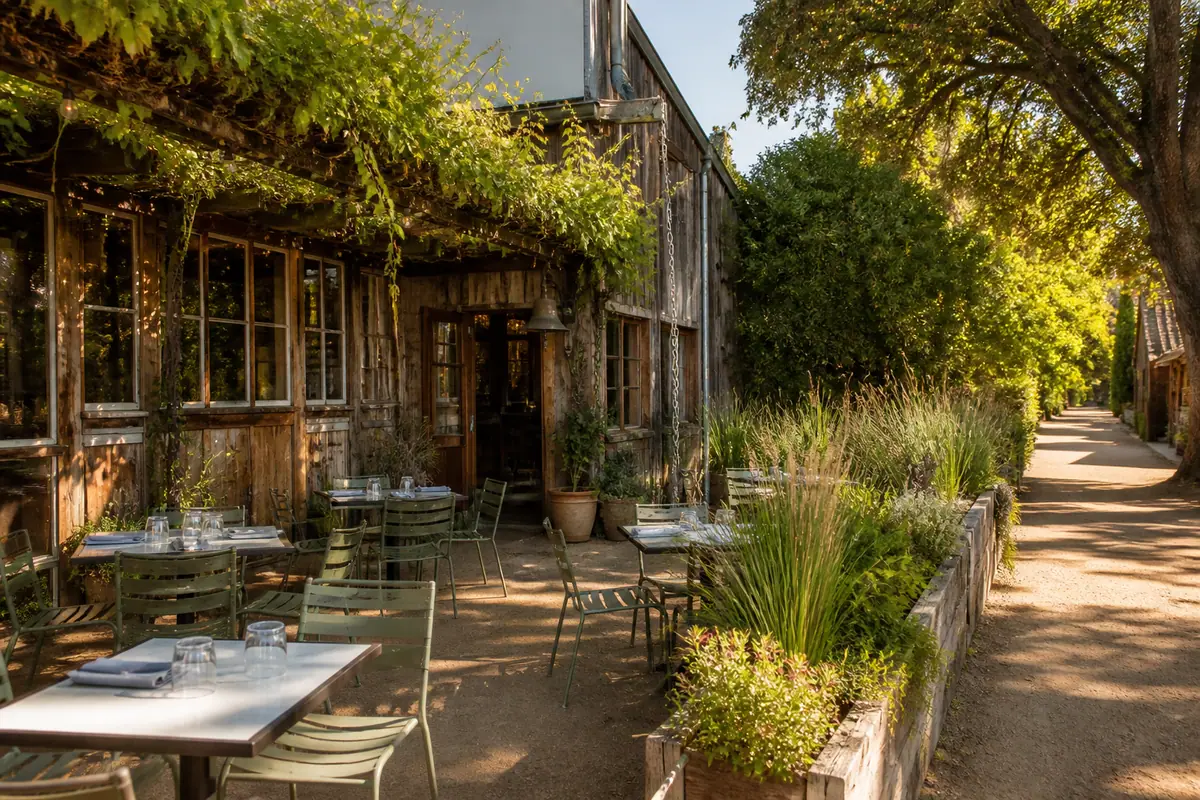 Photoreal travel-editorial view of Napa General Store in Napa Valley, California