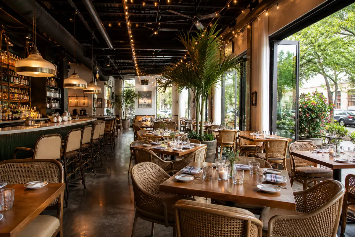 Photoreal travel-editorial view of The Bevy in Naples, Florida