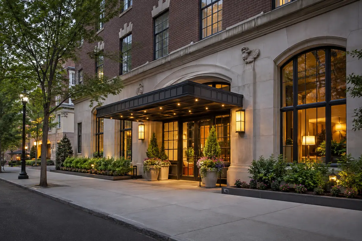 Photoreal travel-editorial view of Graduate New Haven in New Haven, Connecticut