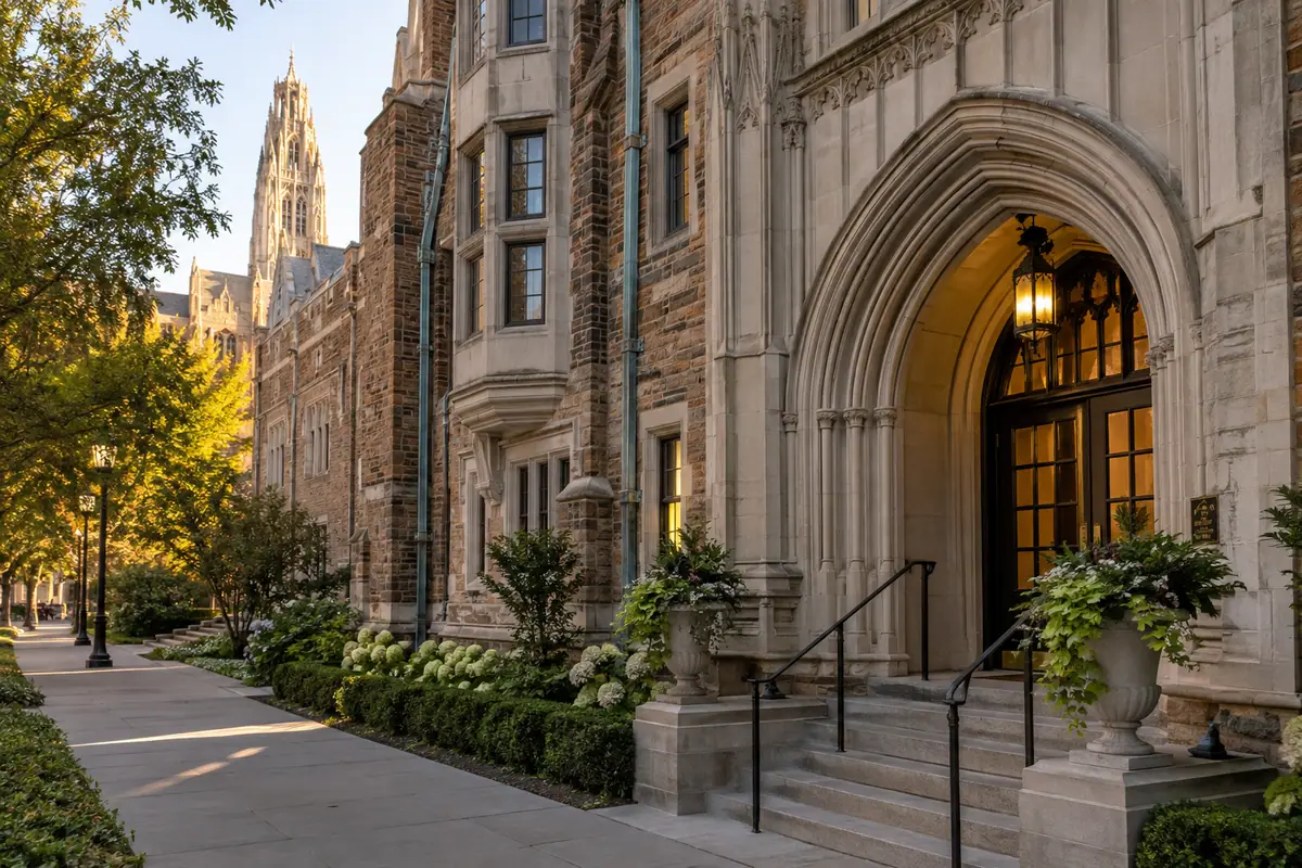 Photoreal travel-editorial view of The Study at Yale in New Haven, Connecticut