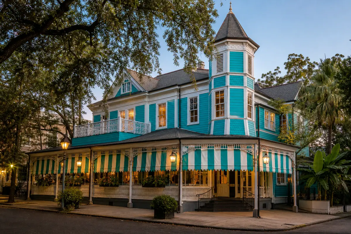 Photoreal exterior of Commander's Palace in New Orleans