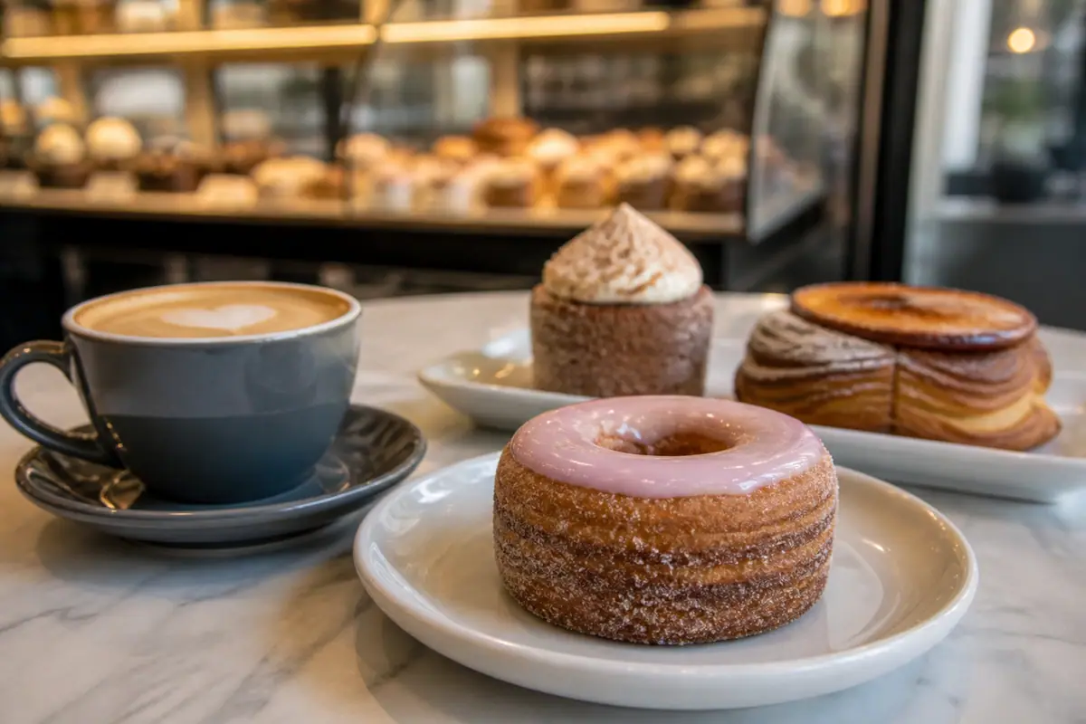 Photoreal pastry display at Dominique Ansel Bakery in New York City