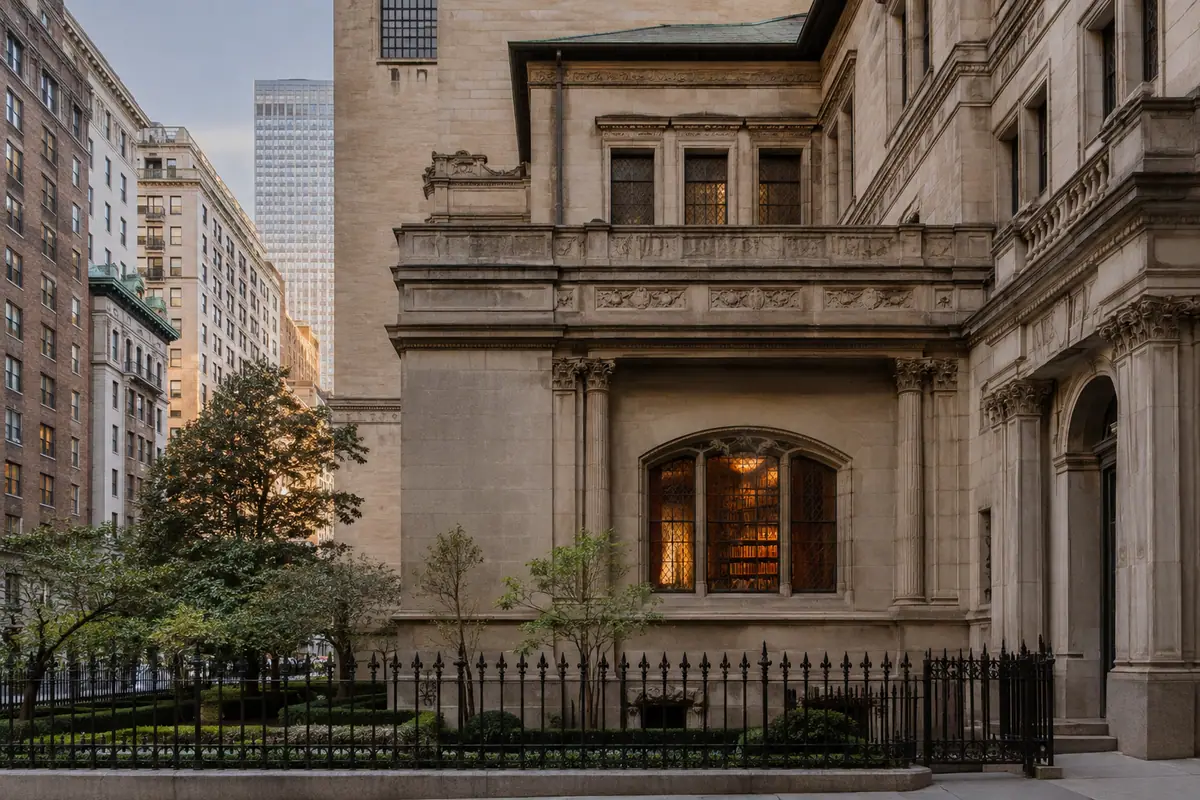 Photoreal Morgan Library and Museum facade in New York City