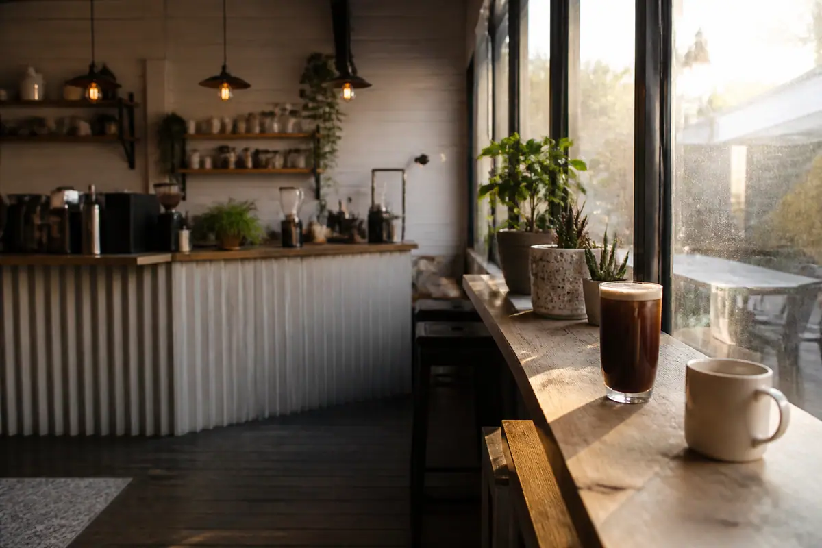 Photoreal travel-editorial view of The Nitro Bar in Newport, Rhode Island