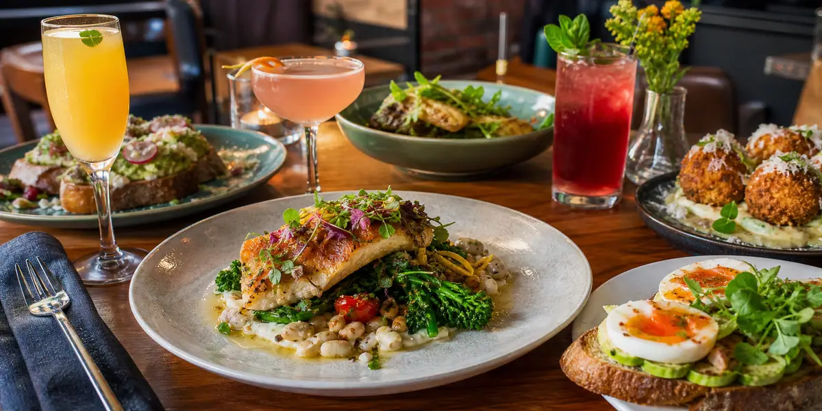 Photoreal refined neighborhood dining scene representing LeGrand Kitchen in Norfolk