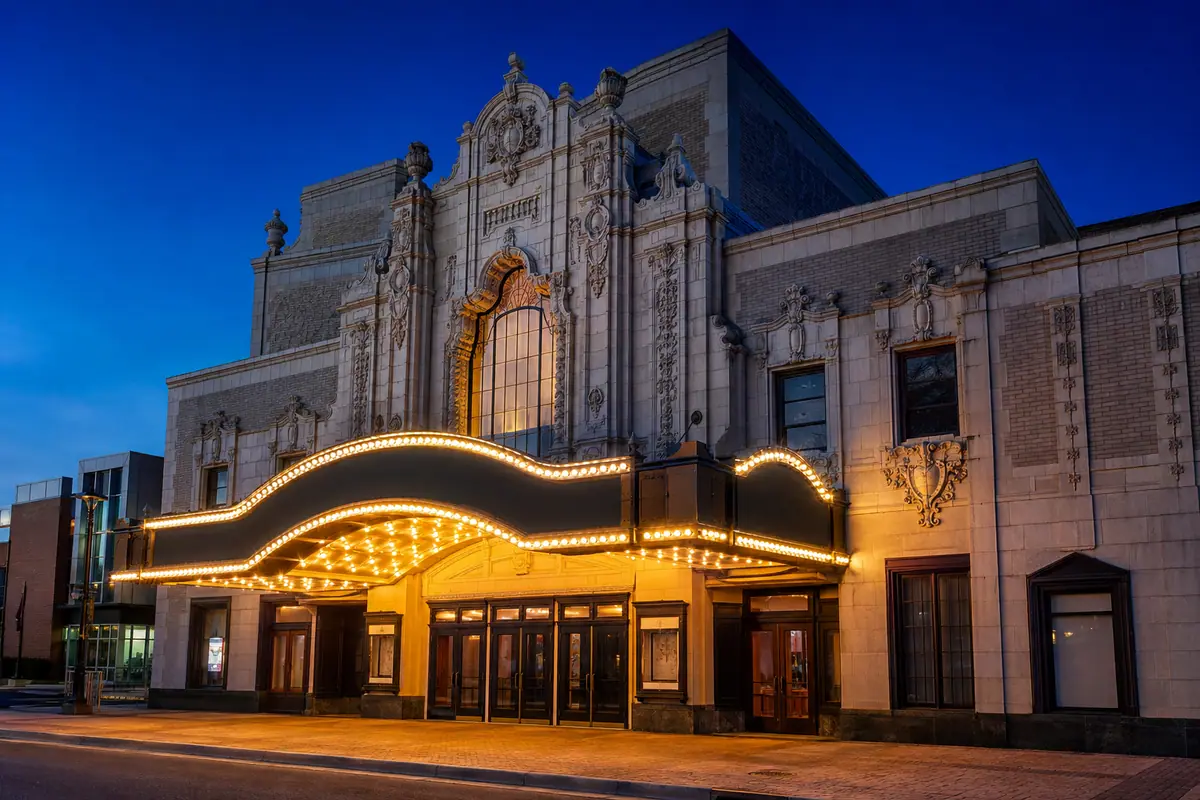 Photoreal historic facade of Wells Theatre in Norfolk