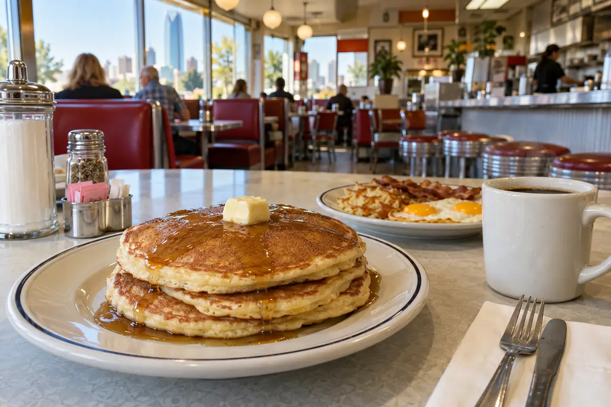 Photoreal travel-editorial view of Sunnyside Diner in Oklahoma City, Oklahoma