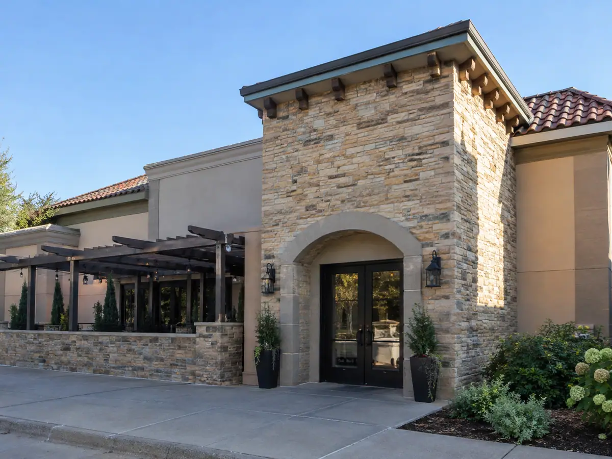 Photoreal travel-editorial view of El Basha Mediterranean Grill in Omaha, Nebraska