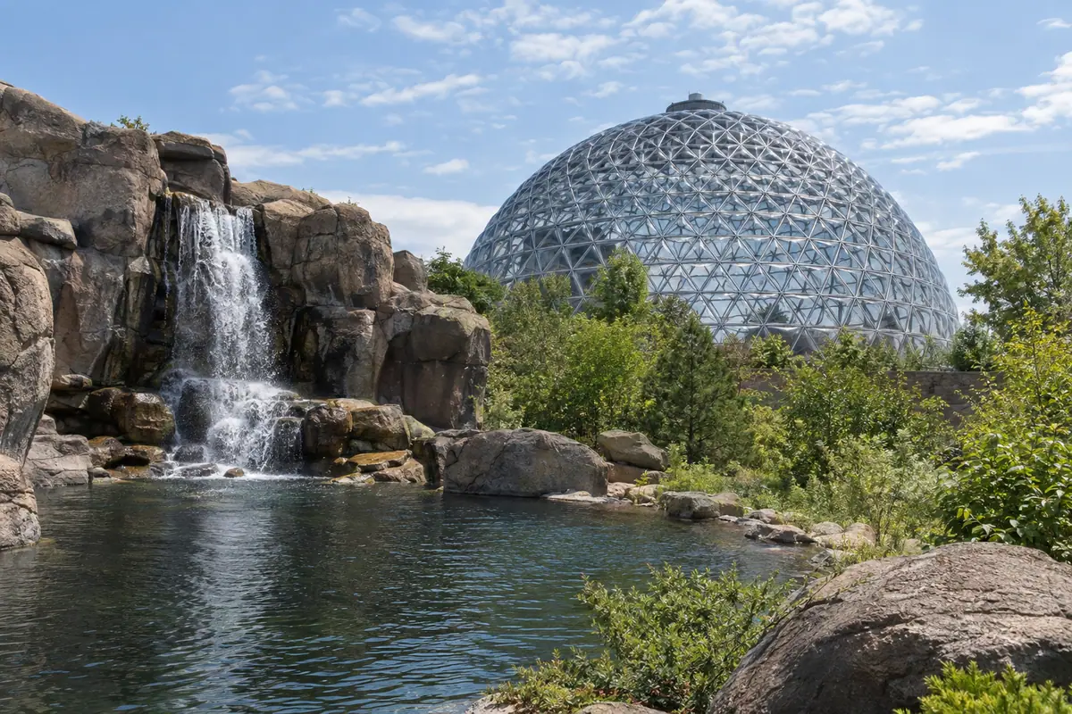 Photoreal travel-editorial view of Henry Doorly Zoo and Aquarium in Omaha, Nebraska