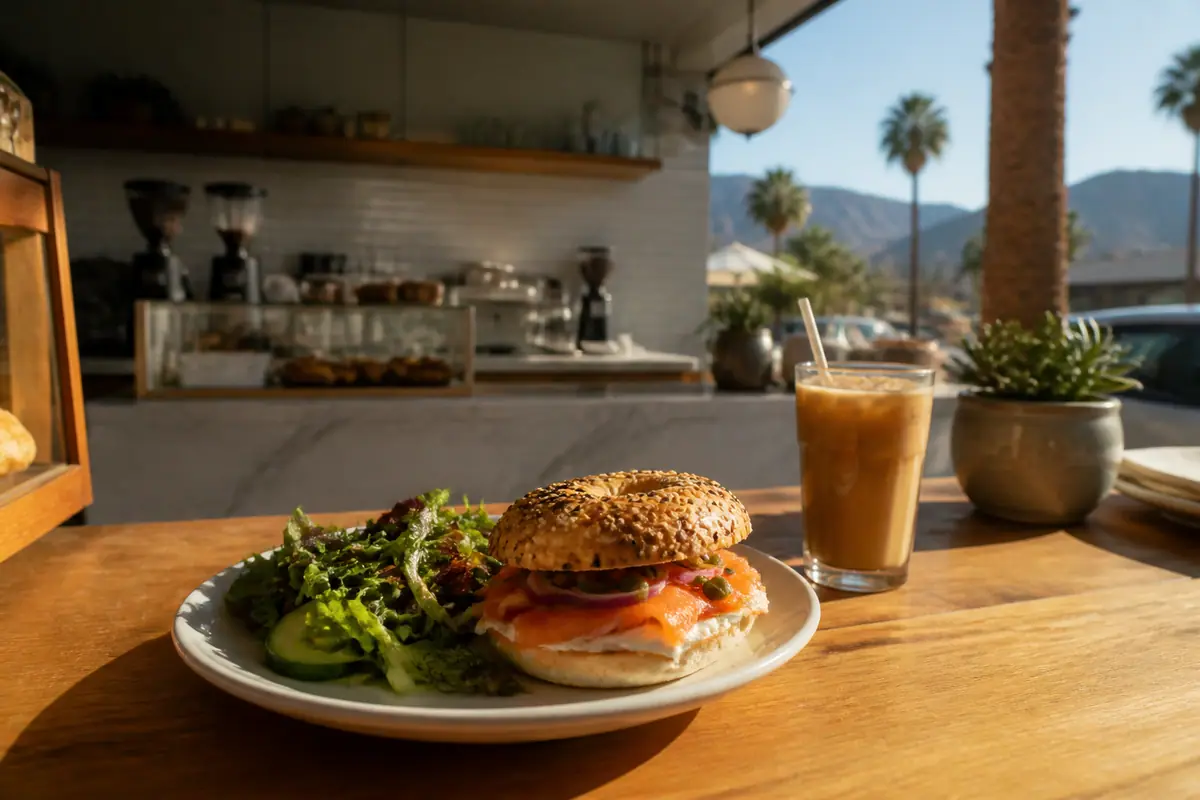 Photoreal view of Townie Bagels in Palm Springs