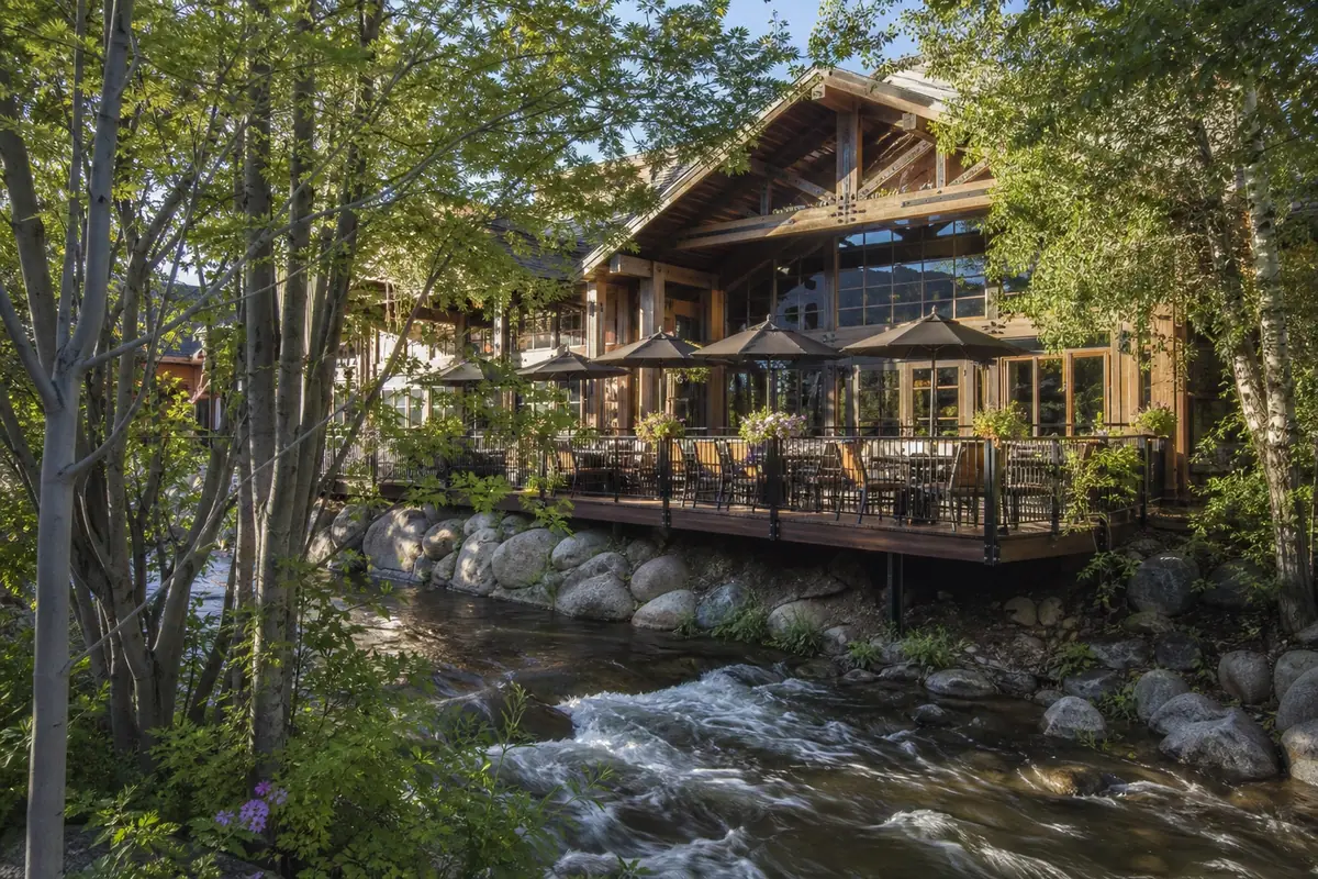 Photorealistic travel-editorial view of Deer Valley Grocery Cafe in Park City, Utah