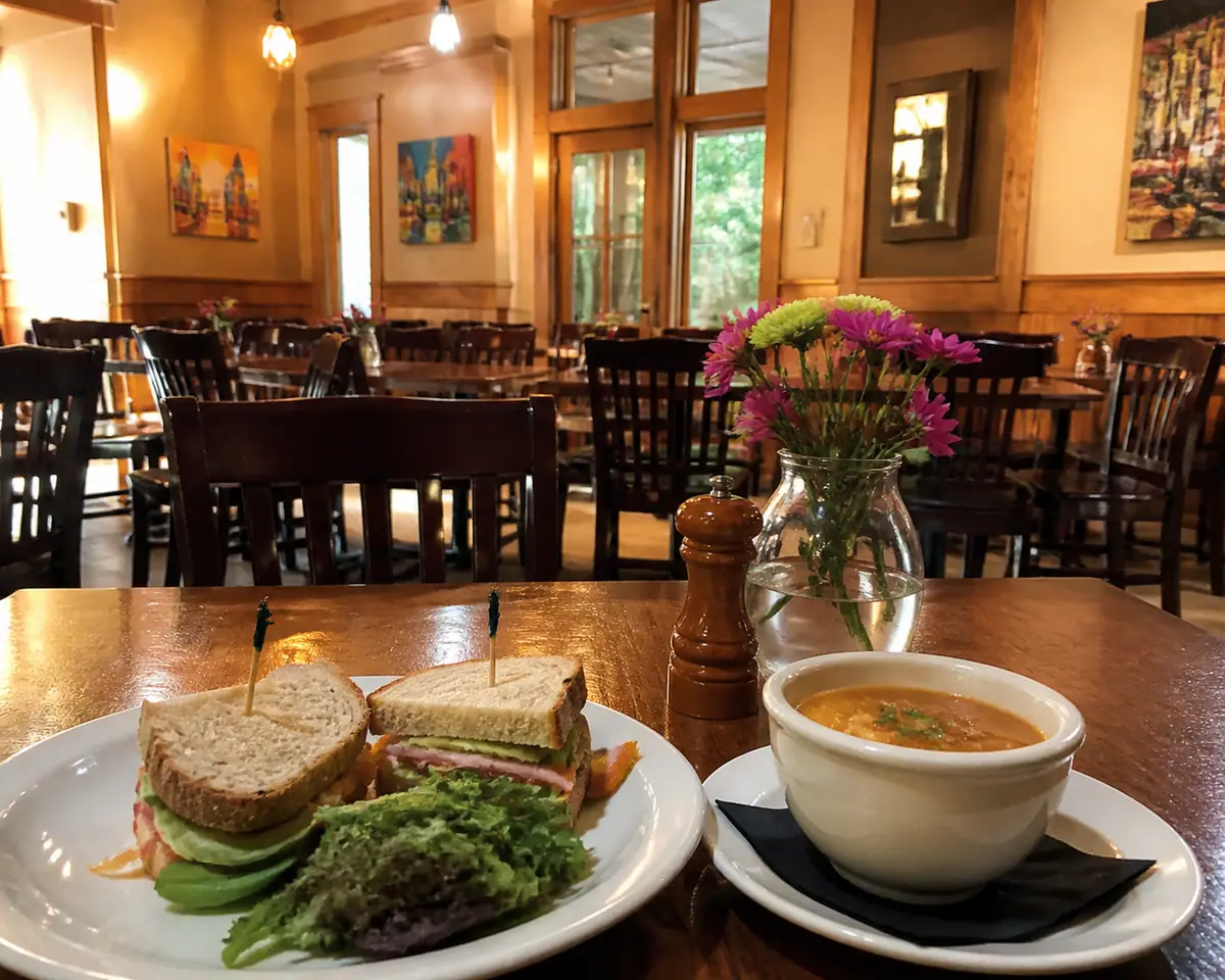 Photorealistic travel-editorial view of Sammy's Bistro in Park City, Utah