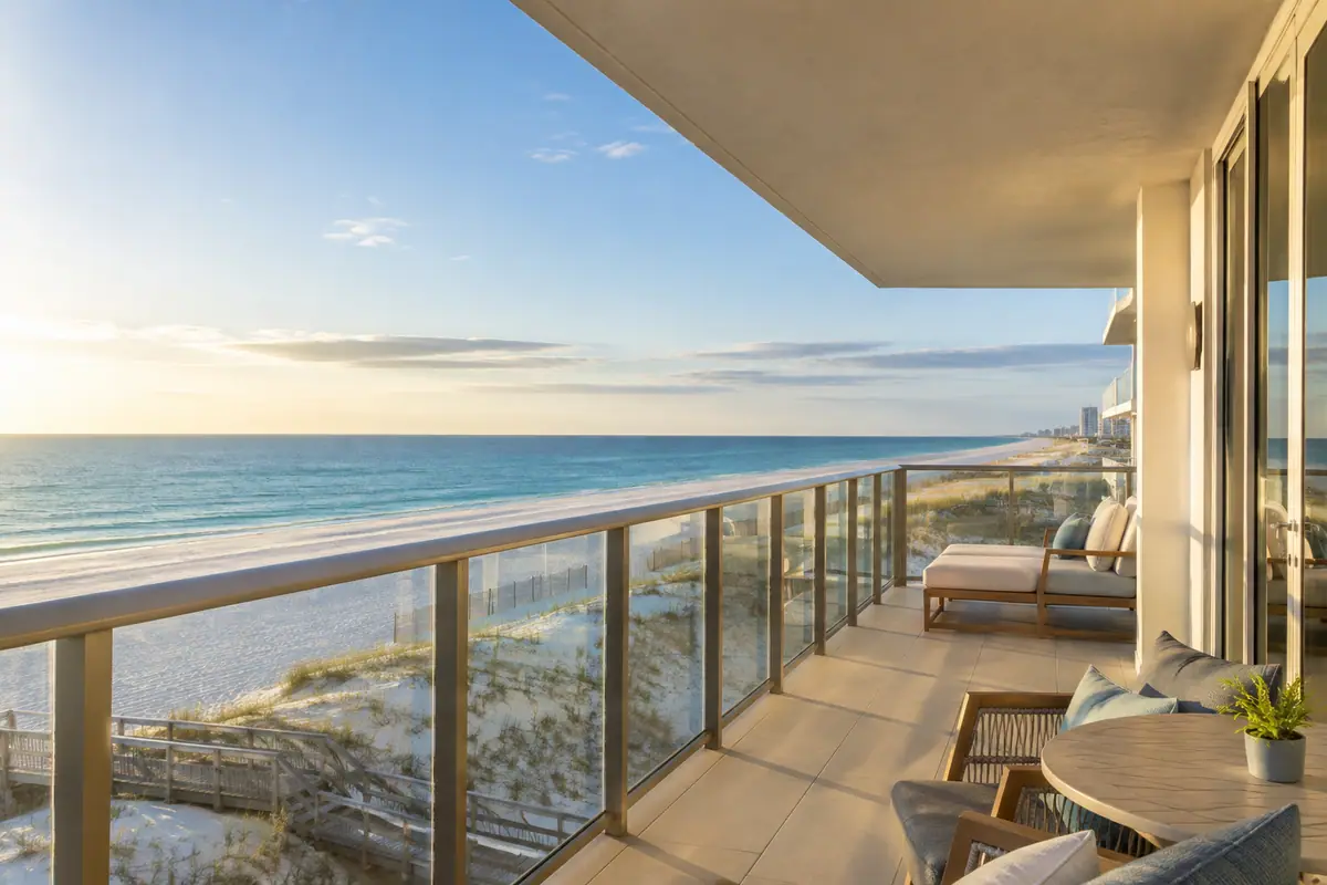 Photoreal travel-editorial view of SpringHill Suites Pensacola Beach in Pensacola, Florida