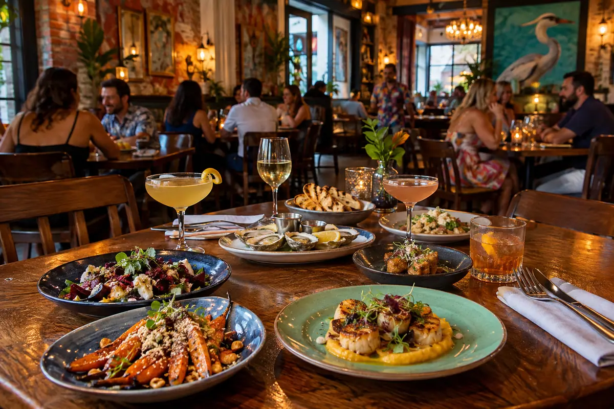 Photoreal travel-editorial view of Global Grill in Pensacola, Florida
