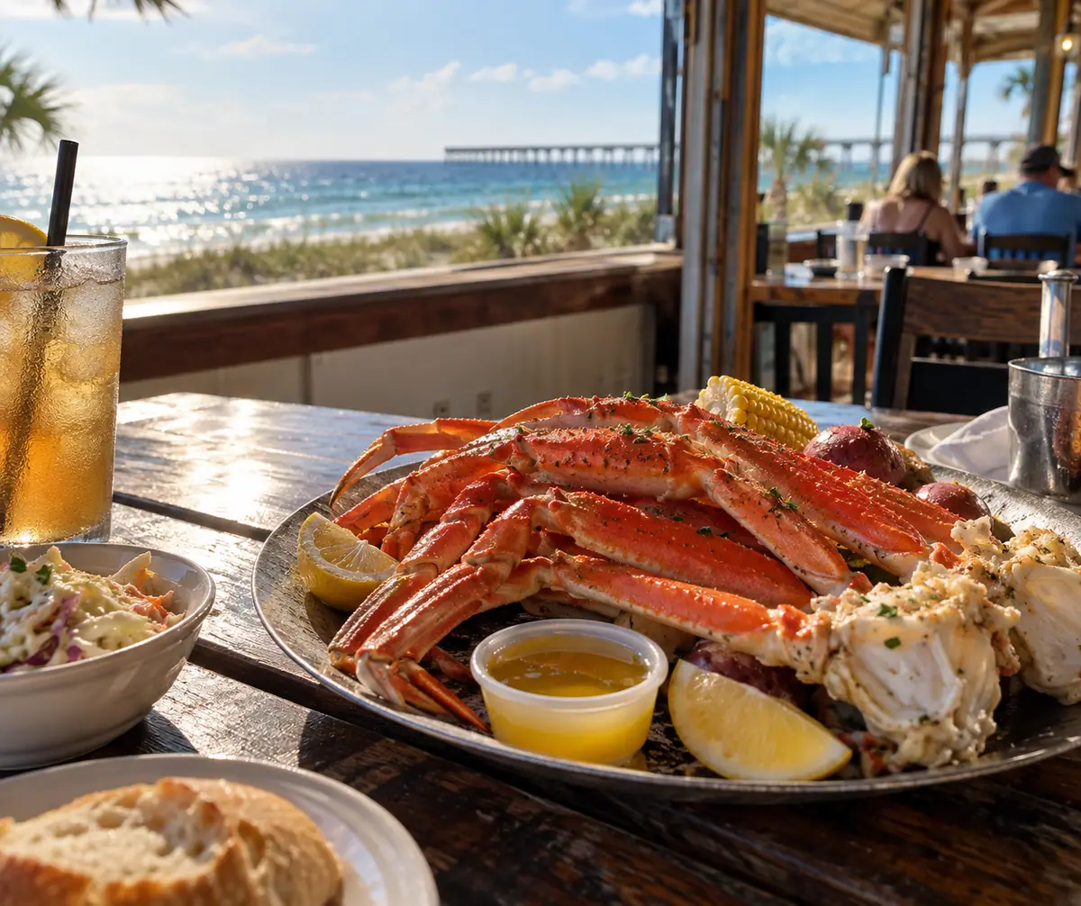 Photoreal travel-editorial view of Peg Leg Pete's in Pensacola, Florida