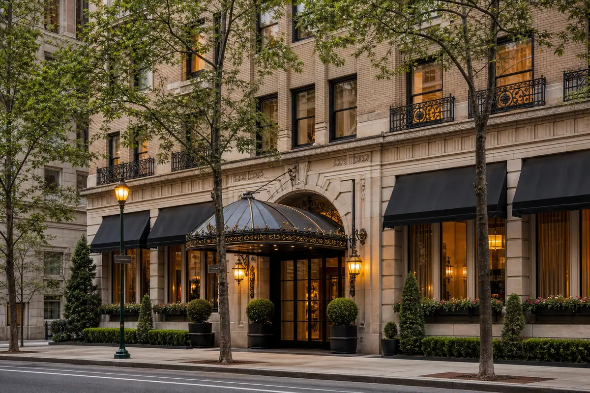 Photoreal exterior of The Rittenhouse Hotel near Rittenhouse Square