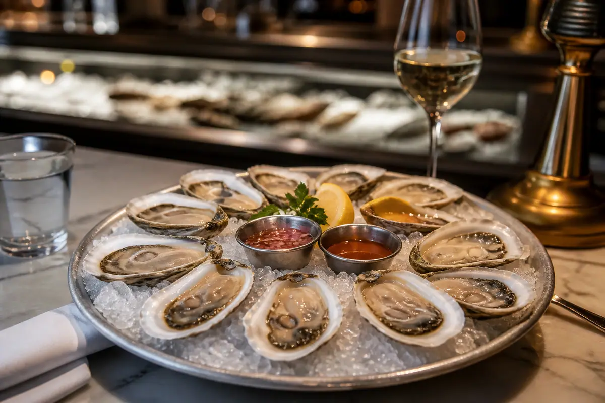 Photoreal oyster platter representing Oyster House in Philadelphia