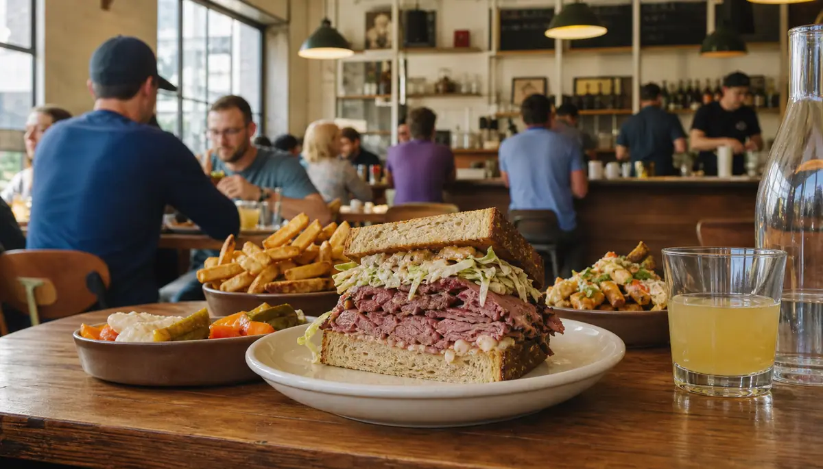Photoreal dining or food scene representing Lardo in Portland