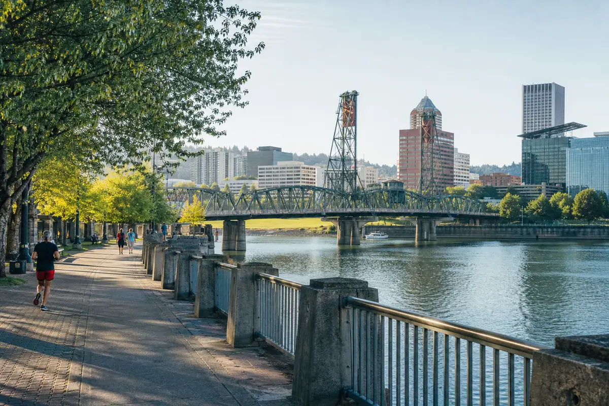 Photoreal view of Tom McCall Waterfront Park in Portland