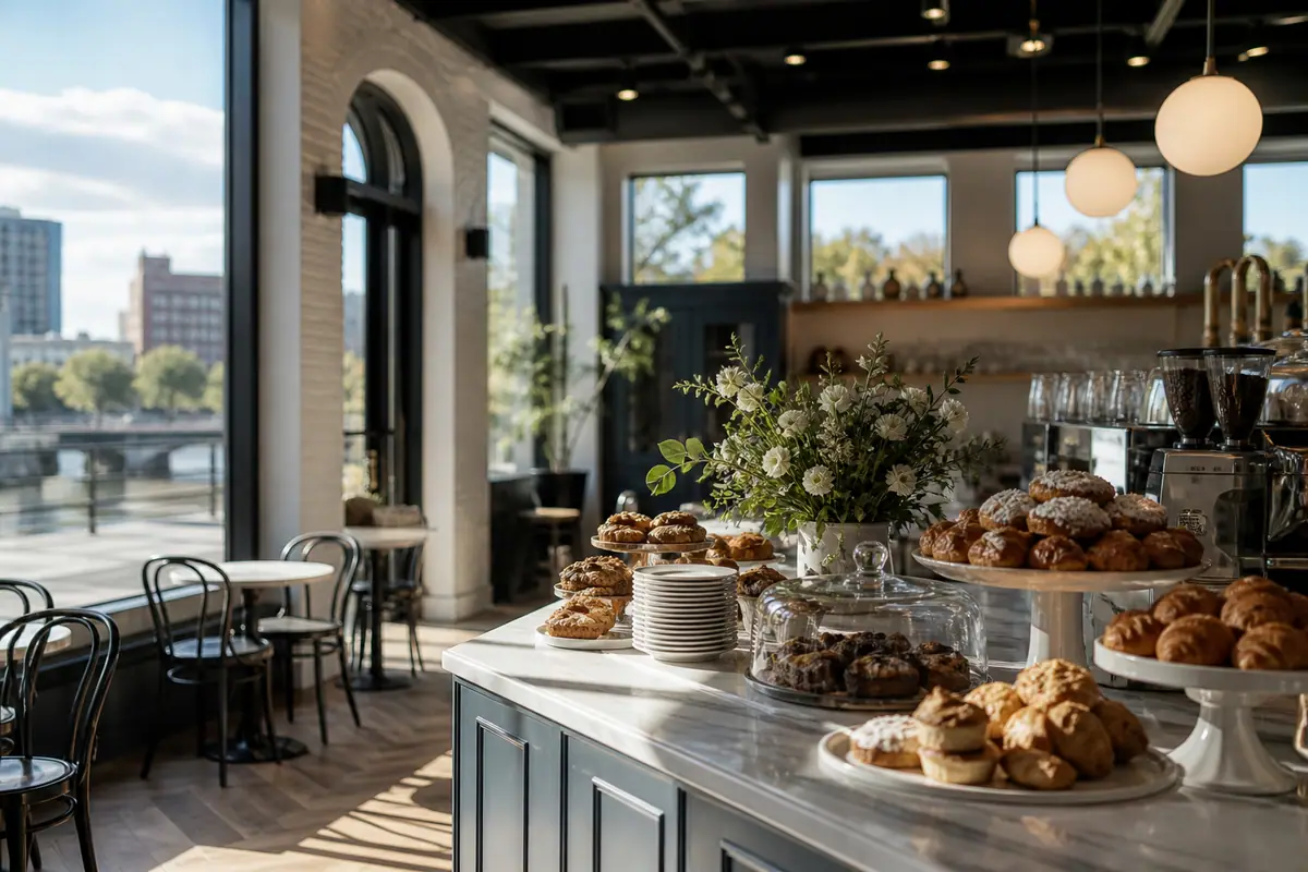 Photoreal travel-editorial view of Ellie’s in Providence, Rhode Island