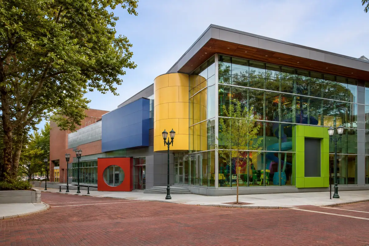 Photoreal colorful exterior of Providence Children's Museum