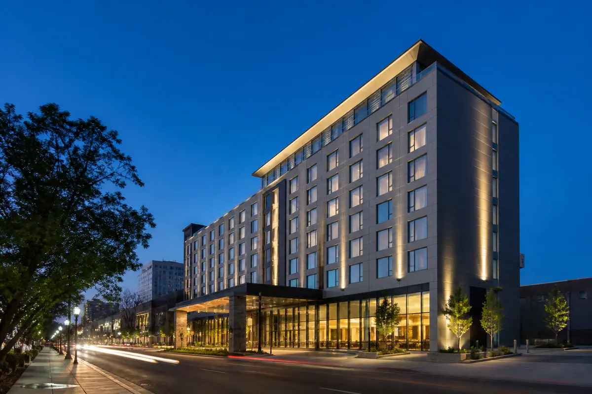 Photorealistic travel-editorial view of J Resort in Reno, Nevada