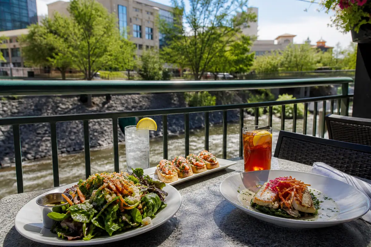 Photorealistic travel-editorial view of Liberty Food & Wine Exchange in Reno, Nevada