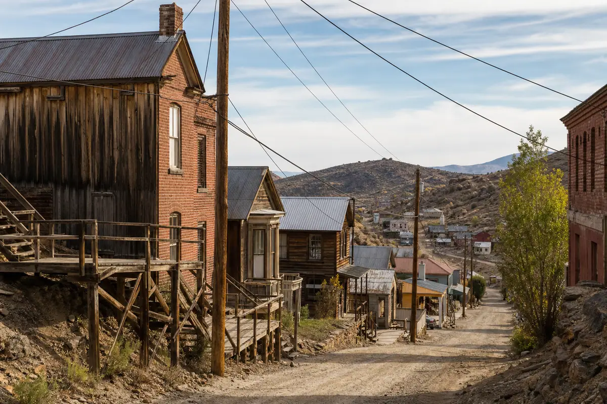 Photorealistic travel-editorial view of Virginia City Day Trip in Reno, Nevada
