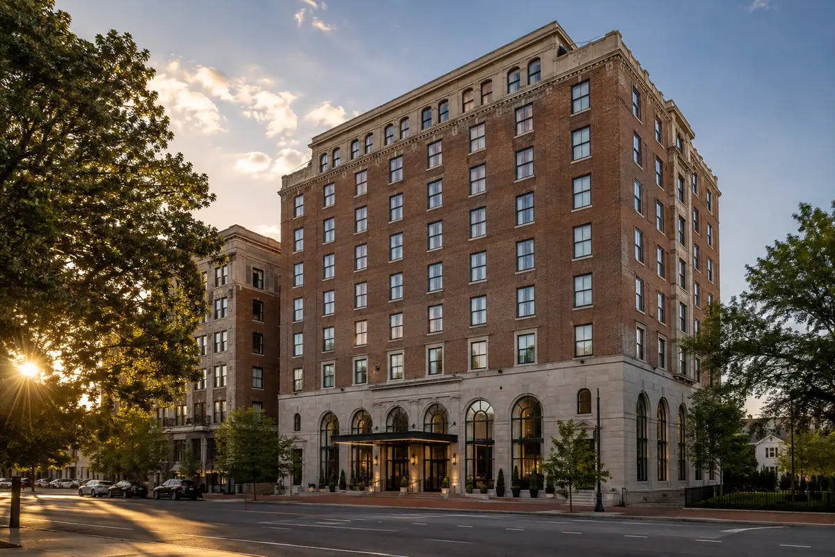Photoreal travel-editorial view of The Graduate Richmond in Richmond, Virginia