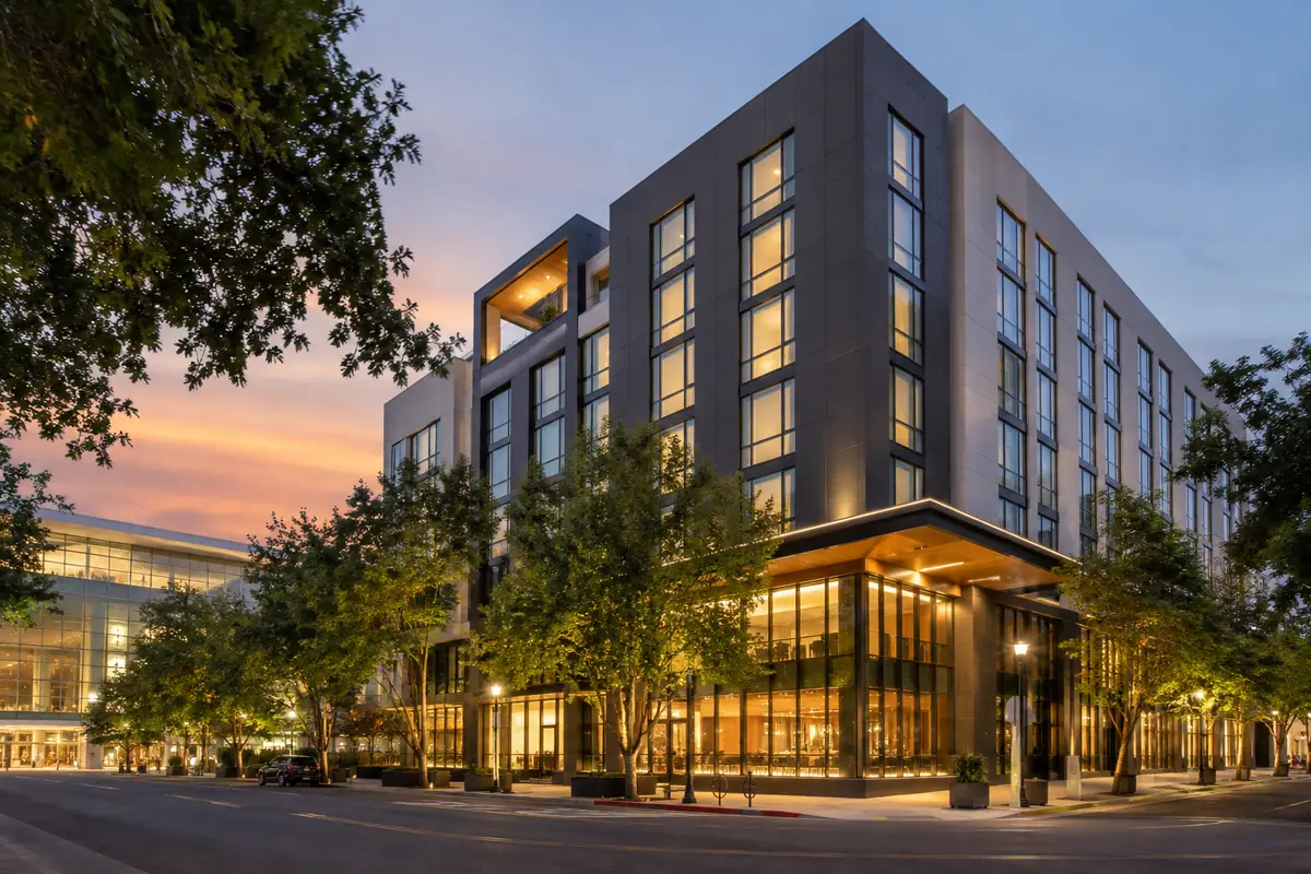 Photorealistic travel-editorial view of Hyatt Centric Downtown Sacramento in Sacramento, California