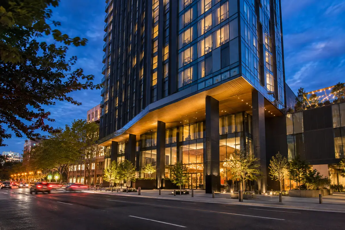 Photorealistic travel-editorial view of Kimpton Sawyer Hotel in Sacramento, California