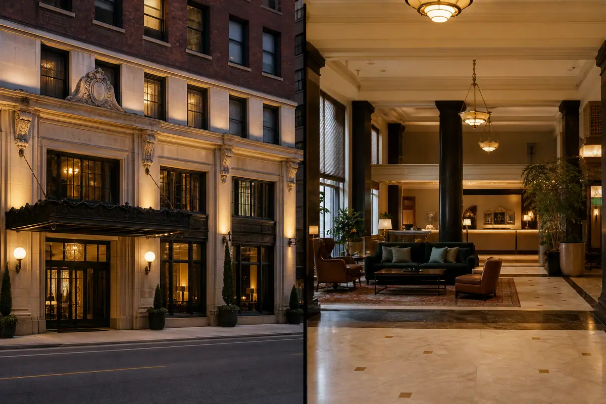 Photoreal editorial view of Kimpton Hotel Monaco Salt Lake City in Salt Lake City