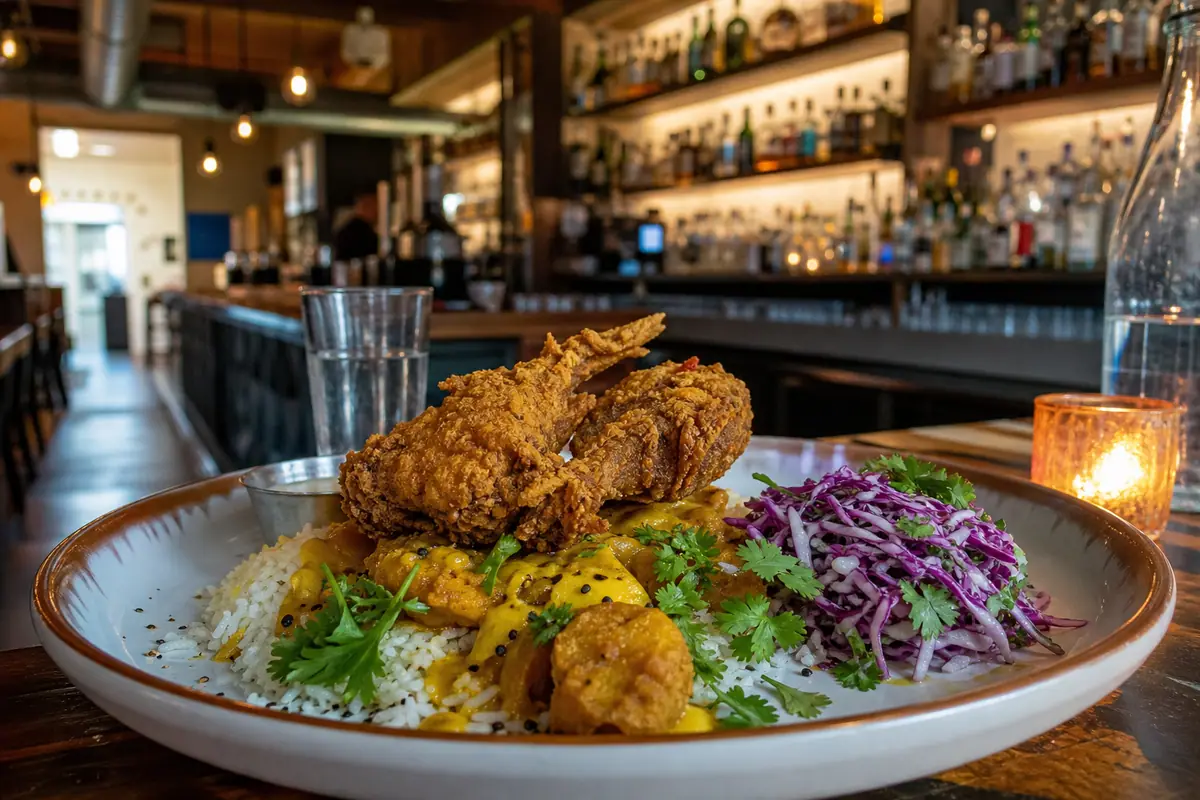 Photoreal editorial view of Curry Fried Chicken in Salt Lake City