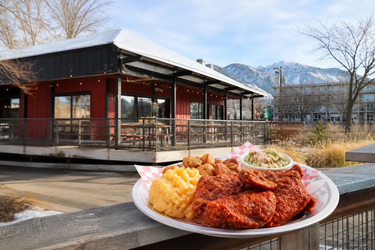 Photoreal editorial view of Pretty Bird Hot Chicken in Salt Lake City