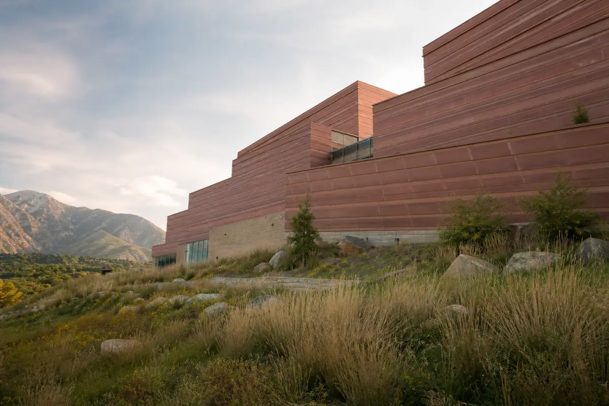 Photoreal editorial view of Natural History Museum of Utah in Salt Lake City