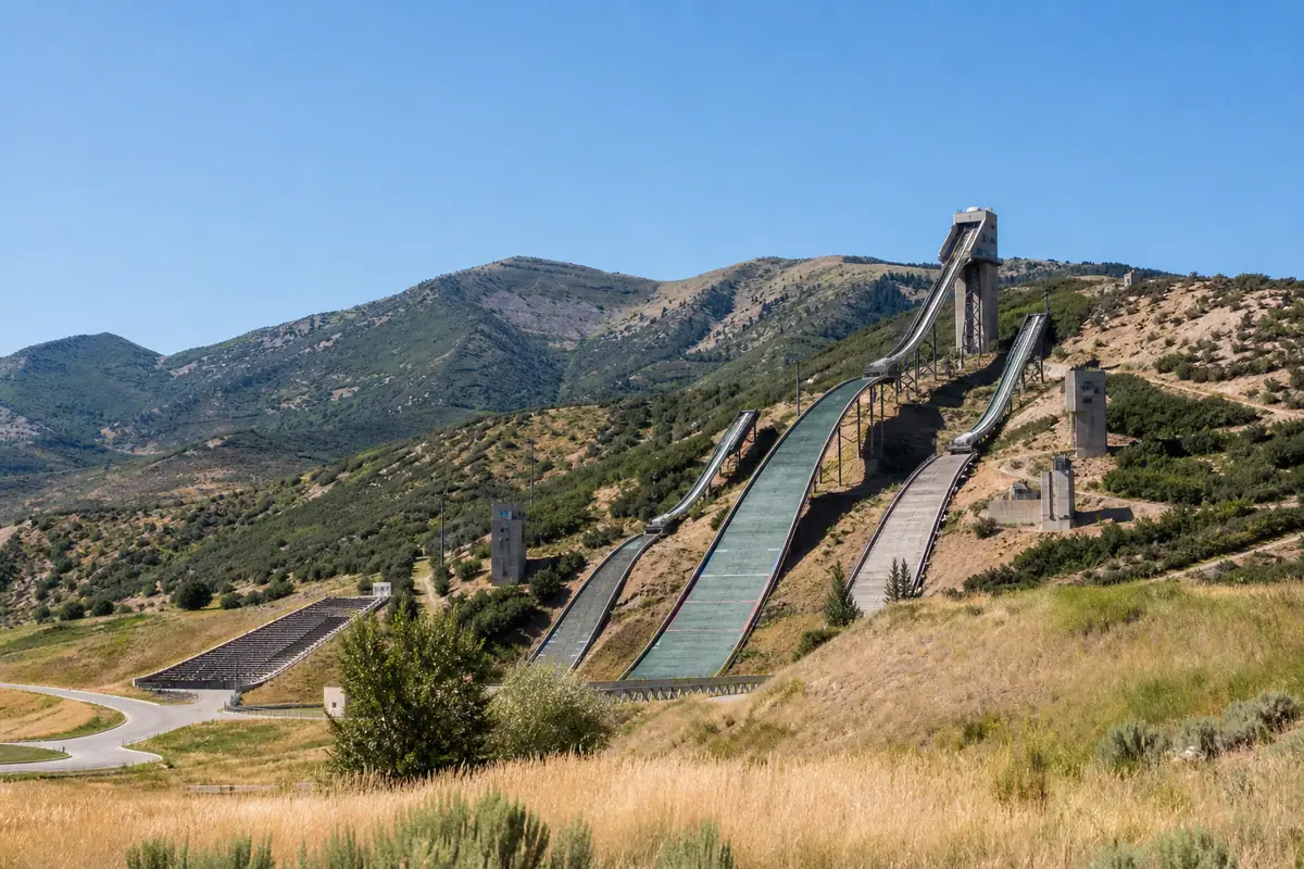 Photoreal editorial view of Utah Olympic Park in Salt Lake City