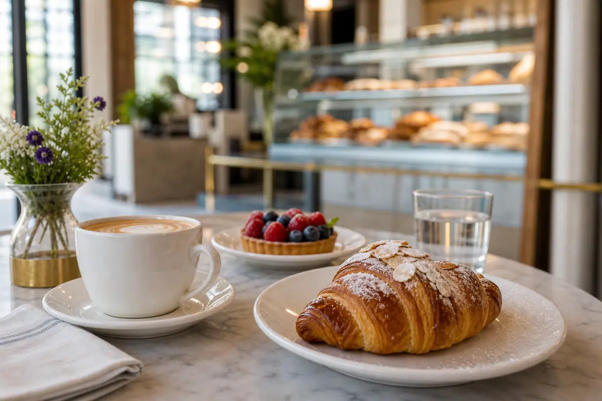 Photoreal dining or food scene representing Bakery Lorraine in San Antonio