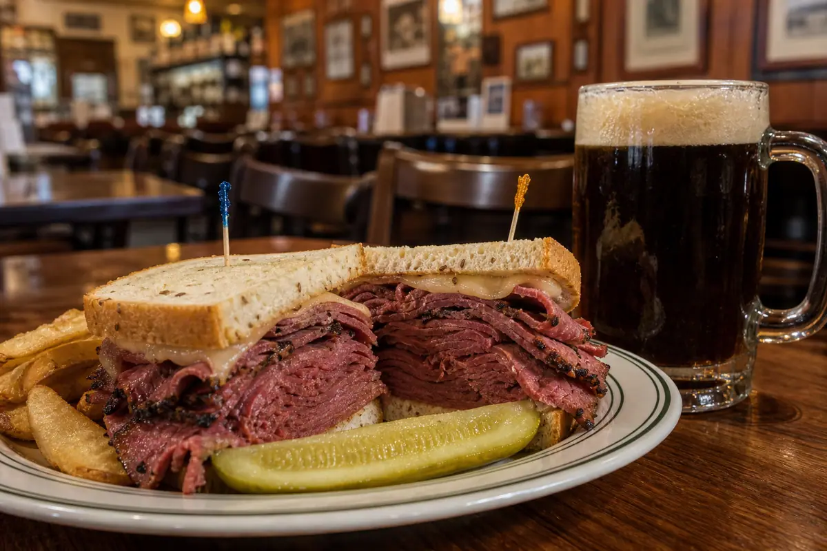 Photoreal dining or food scene representing Schilo's in San Antonio