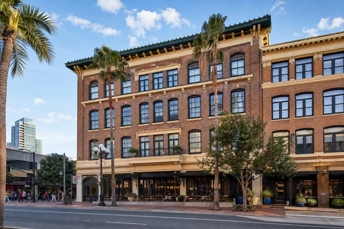 Photoreal exterior of The Guild Hotel in San Diego