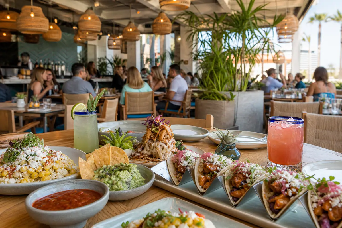 Photoreal dining or food scene representing Puesto La Jolla in San Diego