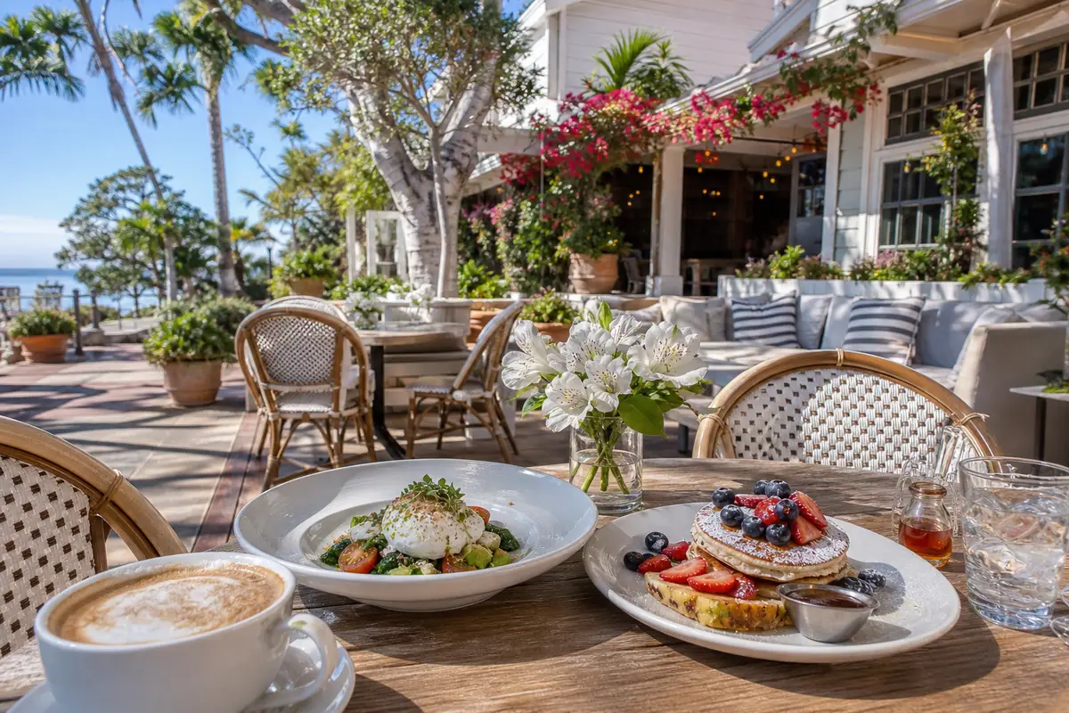 Photoreal dining or food scene representing The Cottage La Jolla in San Diego