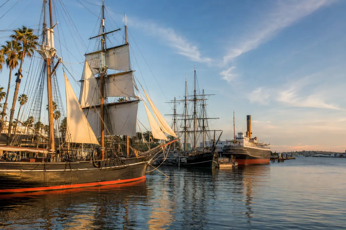 Photoreal historic ships at the Maritime Museum of San Diego
