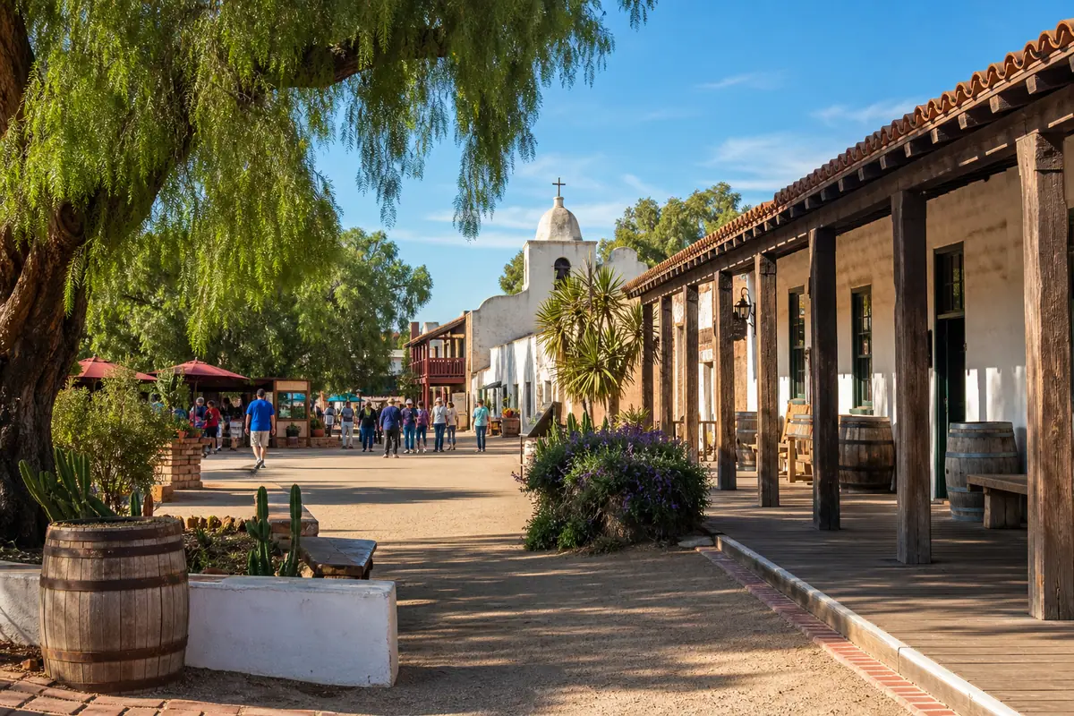 Photoreal view of Old Town San Diego State Historic Park in San Diego